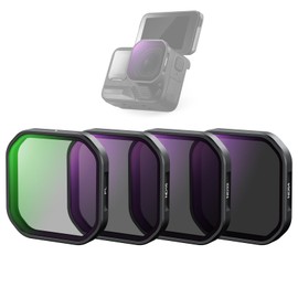 NEEWER Pack of 4 ND Polarising Filter Set, Compatible with Insta360 Ace Pro 2, PL/ND16/ND32/ND64 Neutral Density Filter and Polarising Filter Kit, Snap On Action Camera Accessories, FL90