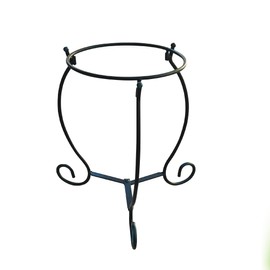 Lily's Home Metal Gazing Ball Stand for 8-10 inch Metal and Glass Garden Gazing Globes. Black.