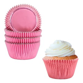 Capacillo Premium Cupcake Rosa Metalico 100 Pzas