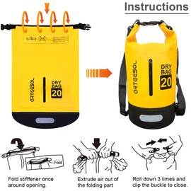 Blackace arteesol Waterproof Dry Bag 5L 10L 20L 30L 20L 20L 30L Waterproof Bag with Long Adjustable Handle for Kayaking Boat Excursion Canoe/Fishing/Rafting/Swimming/Snowboarding