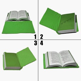 2 Pack Stretchable Book Sleeve Covers, for Paperbacks Hardcover Textbooks up to 9" x 12", Office Supplies with Free Sticker Labels (2 Pack, Green)