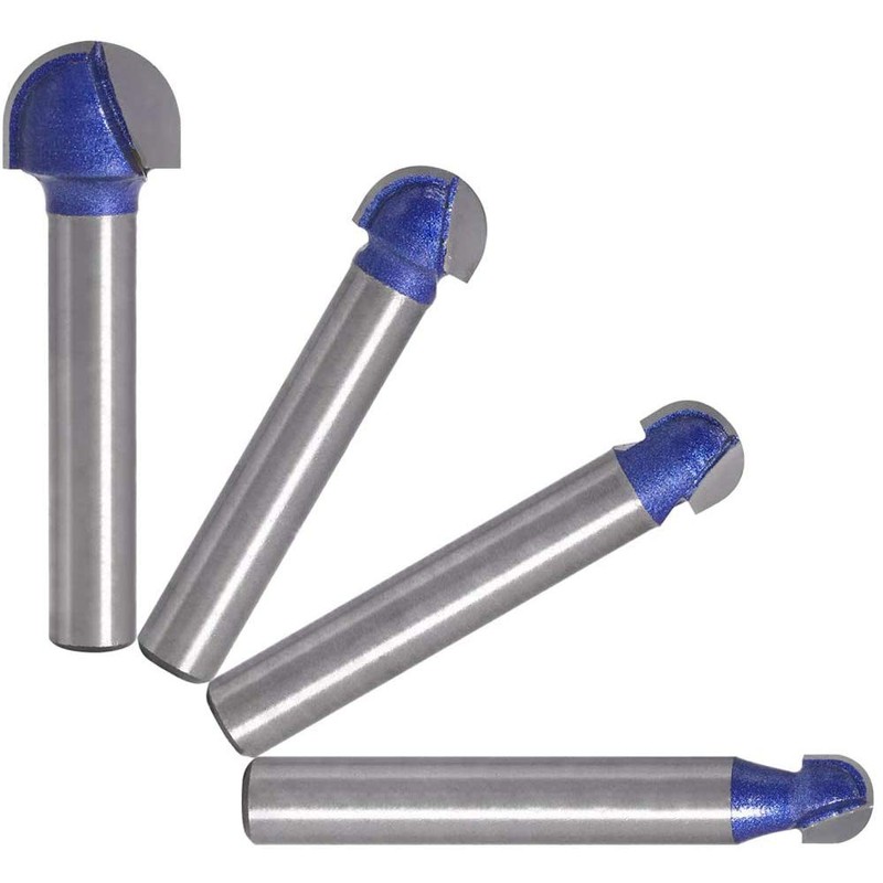 Eyech 4pc Core Box Router Bit Set Carbide 1/4 Inch,