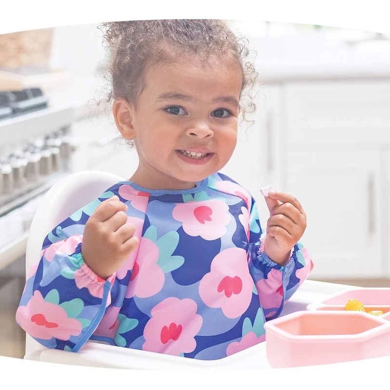 Tiny Twinkle - Full Sleeve Bib - Blue Floral, One