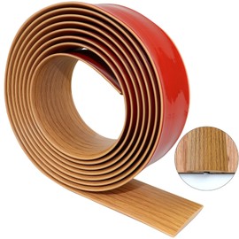 Floor Transition Strip 2" Self Adhesive Flat Vinyl Flooring Transitions Strip with Strong Backing (5cm, 20FT, Brown Wood Grain)