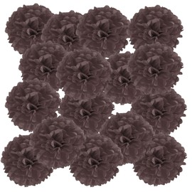 PATIKIL 6" Tissue Pom Poms Flowers, 20 Pack Paper Flower Ball for Wedding Bridal Shower Birthday Bachelorette Party Backdrop Decoration, Brown