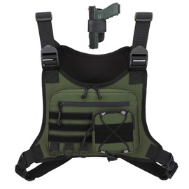 Outdoor Sports Chest Bag for Men and Women, Lightweight Waterproof Running Chest Bag, Adjustable Anti-Theft EDC Travel Chest Pack for Running, Hiking, Cycling, Workouts(Style1Olive)