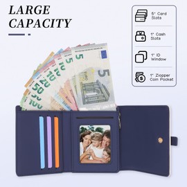 Pomelo Best Small Purse for Women RFID Blocking Ladies Wallet Compact Trifold Vegan Leather Womens Wallet with Coin Pocket