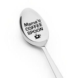 Mama Mothers Mother's Day Gifts from Daughter Son, Mom Birthday Gift for Mother Mama's Coffee Spoon for Mommy Retirement Gifts for Step Bonus Mom Engraved Spoon for Tea Coffee Lovers Gift for Mama