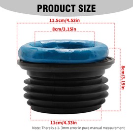 Ollanoos Toilet Flange, 80 to 110cm Diameter Drain Pan Toilet Fitting, Toilet Rings Rubber Seal Drain Seal, Waxless Thickened Toilet Seat Gasket, Odor Leakage Resistant Bathroom Toilet Fittings