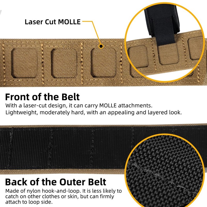 IDOGEAR SPORTS Tactical MOLLE Belt Quick Release Rigger Belt 1.5”/2”