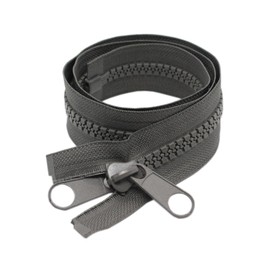 YaHoGa 345 cm #10 Large Zip Plastic Separable Zip with Double Pull for Tents Cover Sleeping Bag (DP Grey)