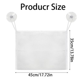 3 Pcs Bath Toy Storage Bathroom Mesh Net Bag 45x35cm With Dual Suction Cups, Toy Organiser Accessories Keep Your Space Neat And Tidy Adsorption On Tile Glass Smooth Surface (White)