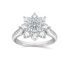 Flower Engagement Rings for Women Girfirend Sterling Silver Moissanite Promise