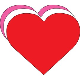 2” x 2.75" Baby Heart Tri-Color Creative Cut-Outs, 31 Cut-Outs in a Pack for Kids’ Love and Peace School Craft Projects, Valentine’s Day Crafts, Galentine's