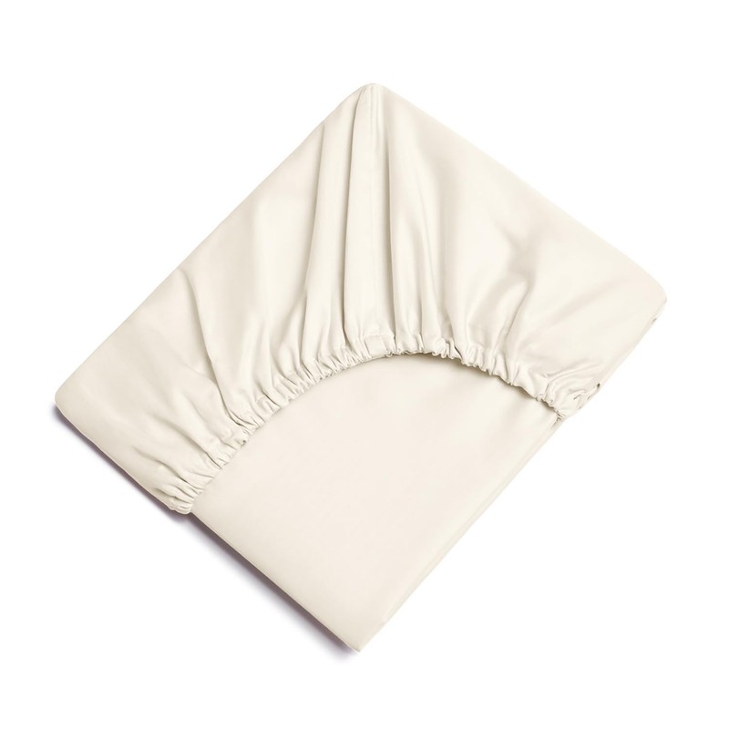 Oxford Homeware Cream Double Fitted Sheet -100% Brushed Microfibre 1800