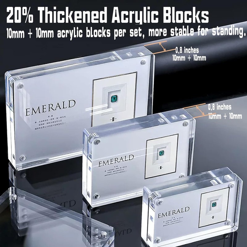 EKINIYAR 5x7 Acrylic Picture Frames, 20% Thicker Block, Clear Picture