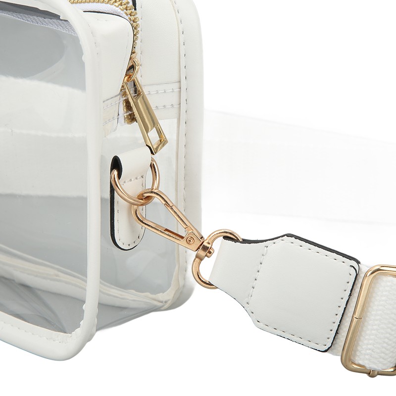 Clear Shoulder Bag PVC Zippered Waterproof Stadium Approved Purse for