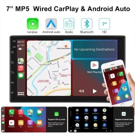 ESSGOO Double 2 DIN Car Stereo Radio 7" Touch Screen with Wireless CarPlay Android Auto