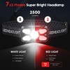 Elmchee Rechargeable Headlamp,2 Pack 2500 Lumen Bright 5 Led Headlamp,14