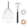 Head Massager and Back Scratcher with 2 Finger Massage Rings,