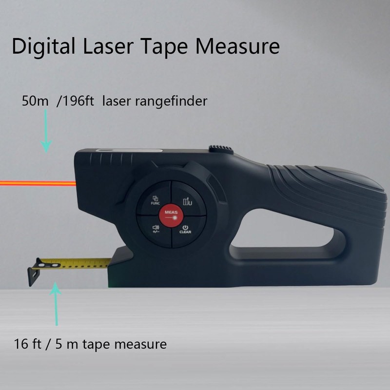 Miangerrn Digital Laser Tape Measure, 164ft/50m Laser Distance Meter, 16ft/5m