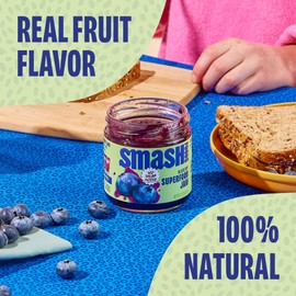 Smash Foods Blueberry Jam | Low-Calorie, No Sugar Added Keto Jam with Upcycled Fruit & Chia Seeds | Vegan, Paleo Superfood Fruit Spread (2 Jars)
