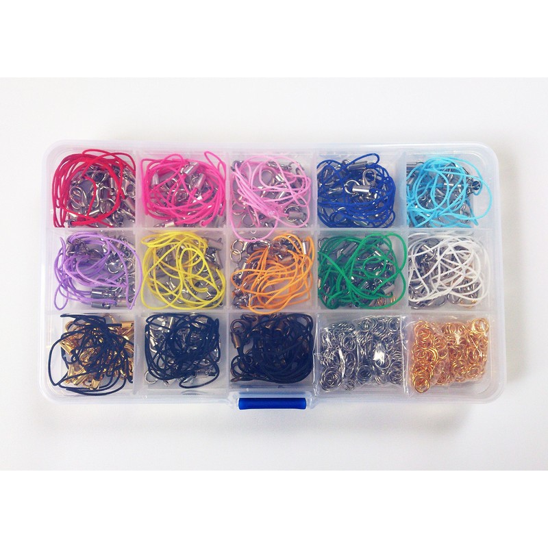 カニカン 付き 携帯 ストラップ 13色 130本 セット 収納 ケース 付き