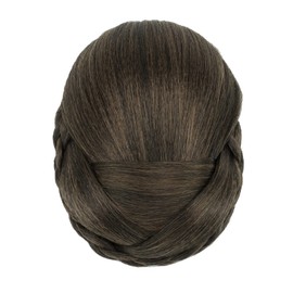 IMISSU Braided Chignon Dancer Hair Cover Donut Hair Pieces Scrunchies Hair Bun Wig Clips Updo on Wedding Party (M3 Mix Brown)