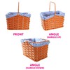 Plastic Basket With Blue Gingham Cloth and Handle Perfect for