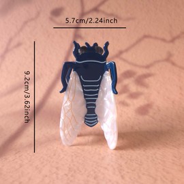 Cute Flying Cicada Hair Clip,Acetate Hair Clip,Small Cicada Claw Clip for Women