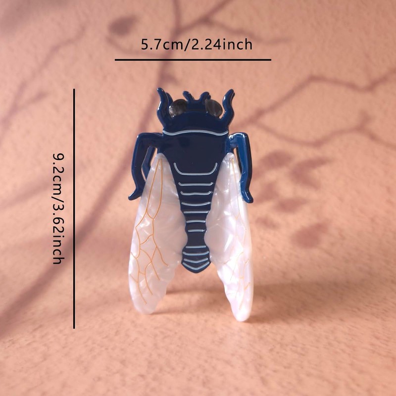 Cute Flying Cicada Hair Clip,Acetate Hair Clip,Small Cicada Claw Clip