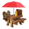 Sonhomay Outdoor Wooden Squirrel Feeder Funny Squirrel Feeding Table with