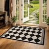 Black and White Diamond Outdoor Easy Jute Front Porch Rug