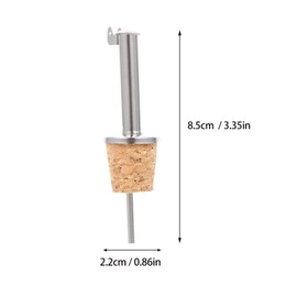 6Pcs Stainless Steel Wine Pourer Pour Spouts Set Cork Design Wine Bottle Stoppers with Dust Caps for Wine Olive Oil Coffee Vinegar Bottles
