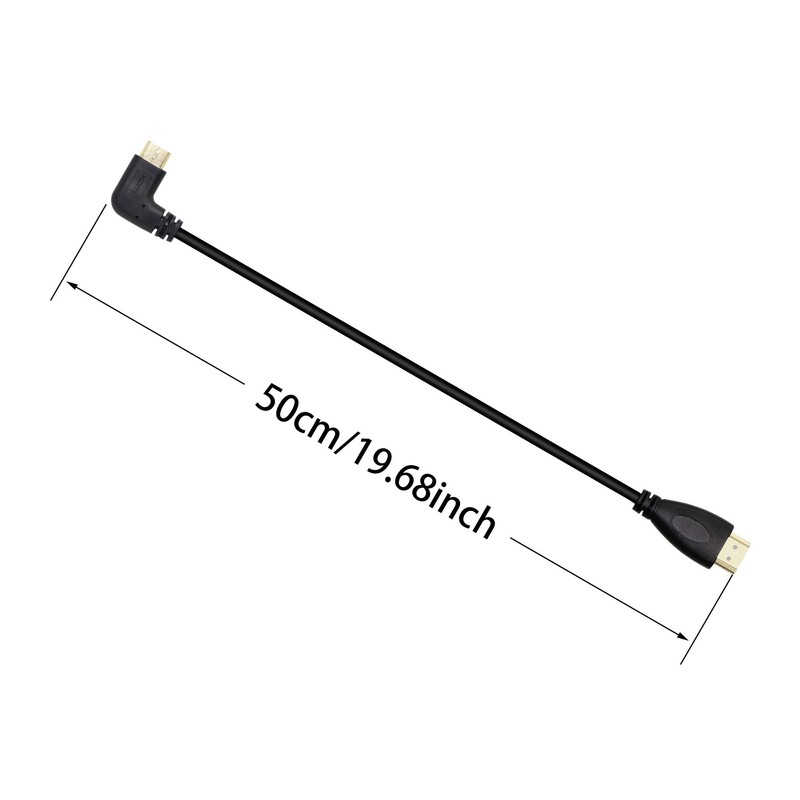CERRXIAN 50cm 19.6inch High Speed Gold Plated Mini HDMI Right