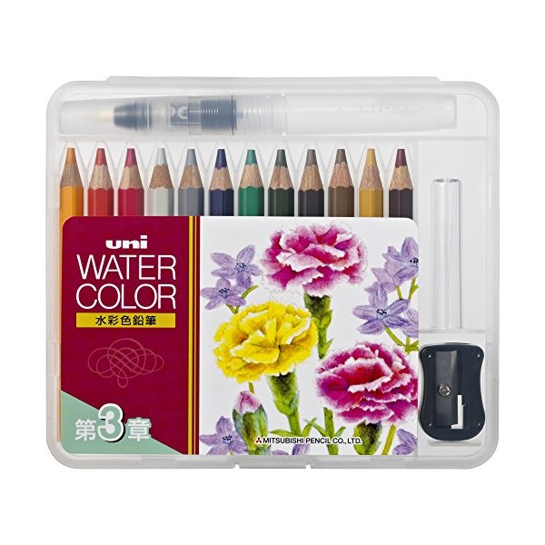 uni Mitsubishi Pencil pencil Uni water color compact set 12 colors Nature tone