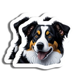Cute Dog Sticker - Australian Shepherd Sticker - Puppy Face Decal - Waterproof Animal Sticker - Pet Lovers Gift - Laptop Sticker - Car Decal - AAS0579