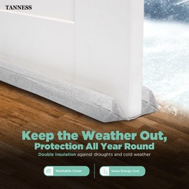 Tanness Door Draft Excluder | Double-Sided Draught Excluder for Doors | Draft Excluder For Doors | Draught Excluder Draft Excluder Door Draft Stopper | Draught Excluder Cushion