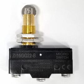 Micro Switch Z-15GQ22-B 1NO + 1NC Panel Mount Plunger Snap Button Type Micro Limit Switch 3 Screw Terminals 15A Rated Current Universal
