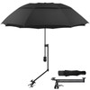 HOBVO UPF 50+ Golf Umbrella with Adjustable Universal Clamp,Portable Umbrellas