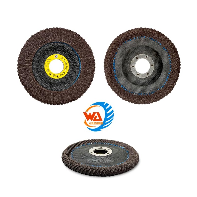 WA 5PCS - 4 1/2"x7/8" Curved Edge 120# Calcined Alumina