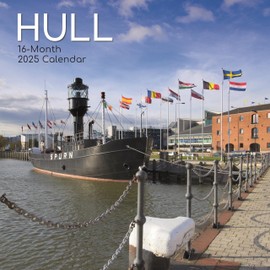 2025 Square Wall Calendar, Hull, 16-Month Scenic Britain Theme with 180 Reminder Stickers (30 x 30 CM)
