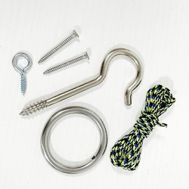 Hook and Ring Toss Game-DIY Kit Swing Game -Ring Toss Game Set with String and Hooks for Outdoor/Indoor