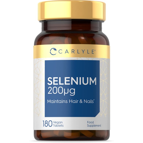 Selenium ACE 200mcg | with Vitamin A, C and E | 180 Vegan Tablets | High Strength Selenium Supplement | Essential Trace Mineral | Carlyle