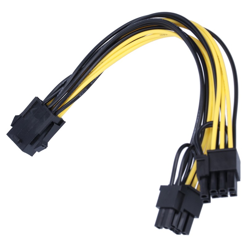 5Pcs Power Supply Cable 6Pin to Dual 8pin 6+2 GPU