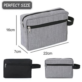 BDSHUNBF 2 Pcs Men's Wash Bag Toiletry Bag - Travel Friendly Wash Bags for Men - Black Small Men's Toiletry Bag for Traveling and Everyday Use - Bathroom Bag Toiletry Bag Mens Washbags for Travelling