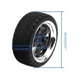 Pxyelec 4pcs Black 1/10 Scale Off Road Car RC Tyre Tires Plating Wheels 5 Spoke for HSP HPI Racing Car