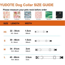 YUDOTE Cotton Dog Collar Soft Lightweight with Hand-tied Knot Bow Non-irritating for Medium Dogs Sensitive Neck 34-51cm,PinkFlora