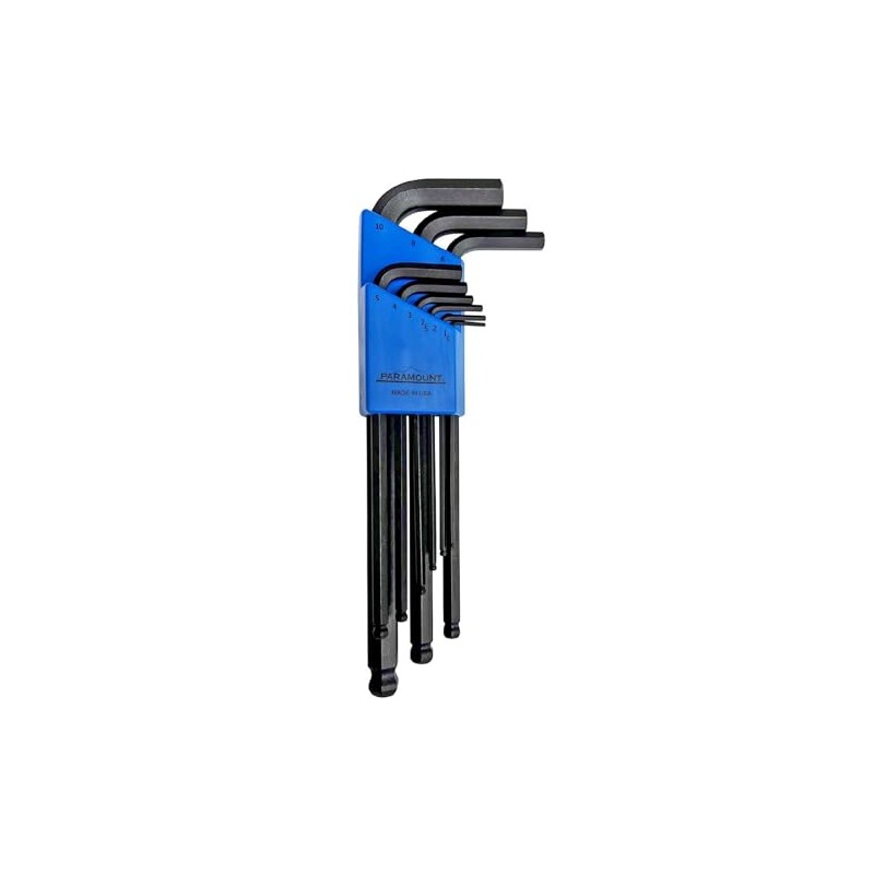 Paramount Steel 9-Piece L-Key Ball-End Hex Key Set: Metric 1.5