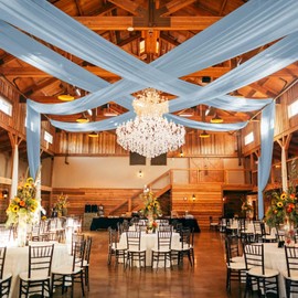 6 Panels Dusty Blue Ceiling Drapes for Wedding 5ftx30ft Ceiling Drapes Wedding Arch Draping Fabric Cheesecloth Sheer Curtain Romantic Ceiling Decorations for Weddings Party Banquet Ceremony Stage